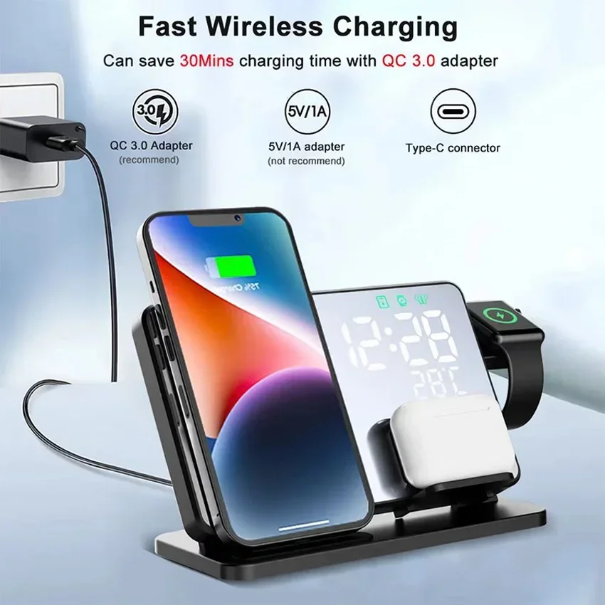 Wireless Charger Alarm Clock S - Smartwatch Ac reseña y precio