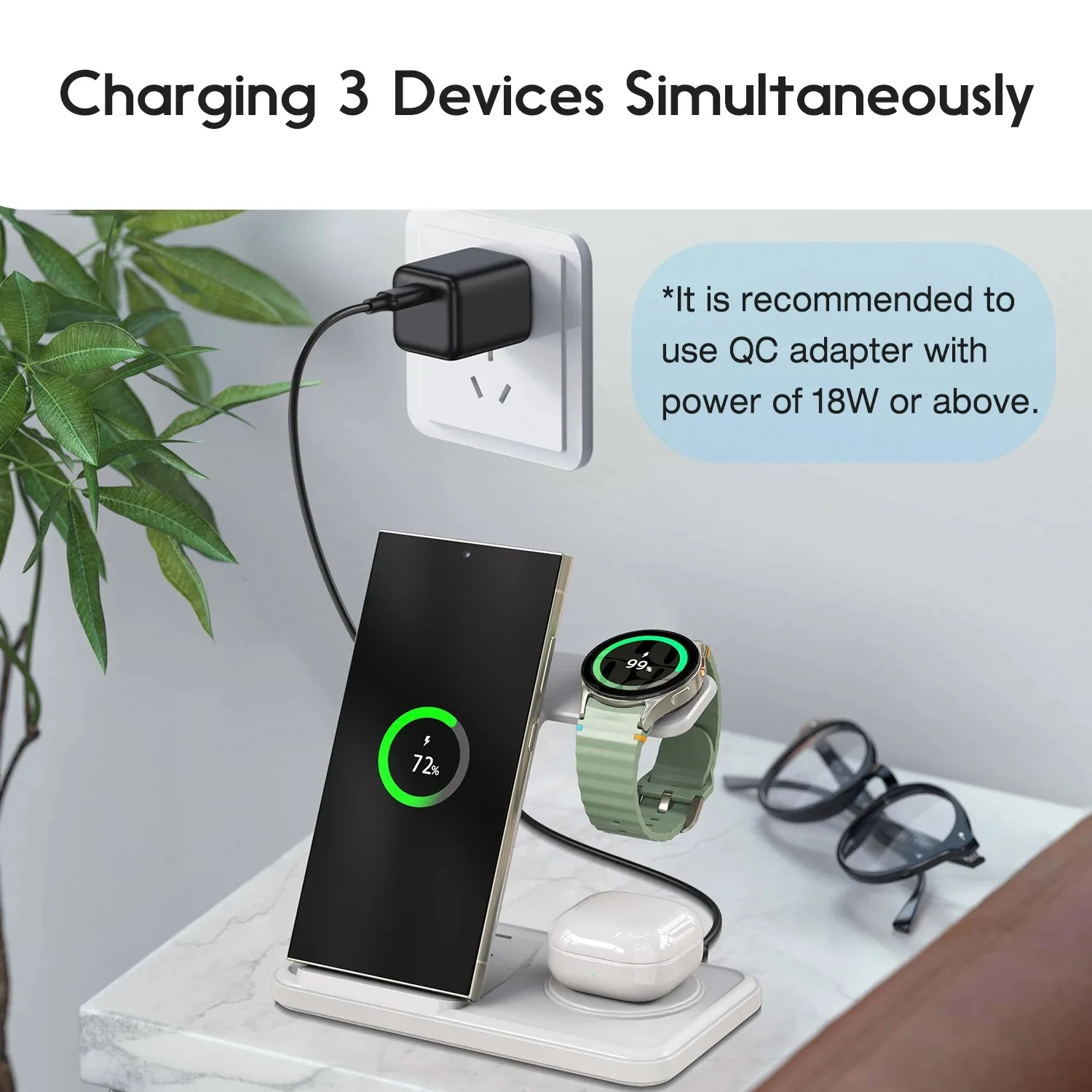 Desktop 3-in-1 Wireless Charge - Smartwatch Ac reseña y precio