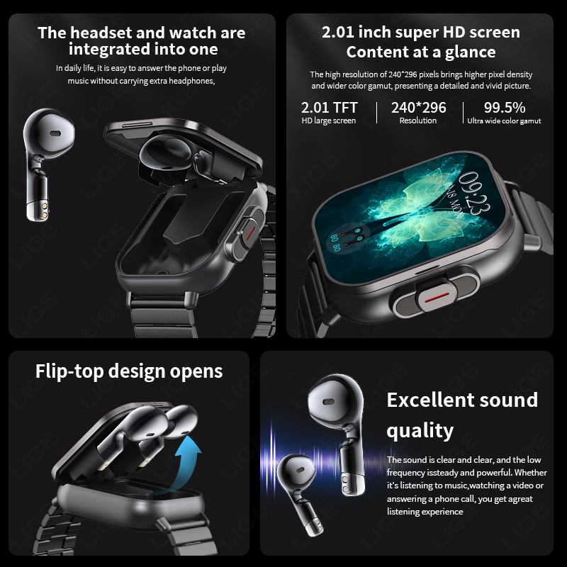 NFC Smart Watch TWS 2-in-1 Hea - Smartwatch Headset reseña y precio