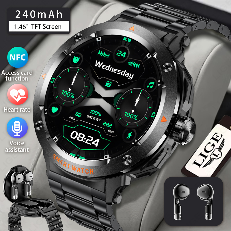 LIGE Men Earphone Smart Watch  - Smartwatch Headset reseña y precio