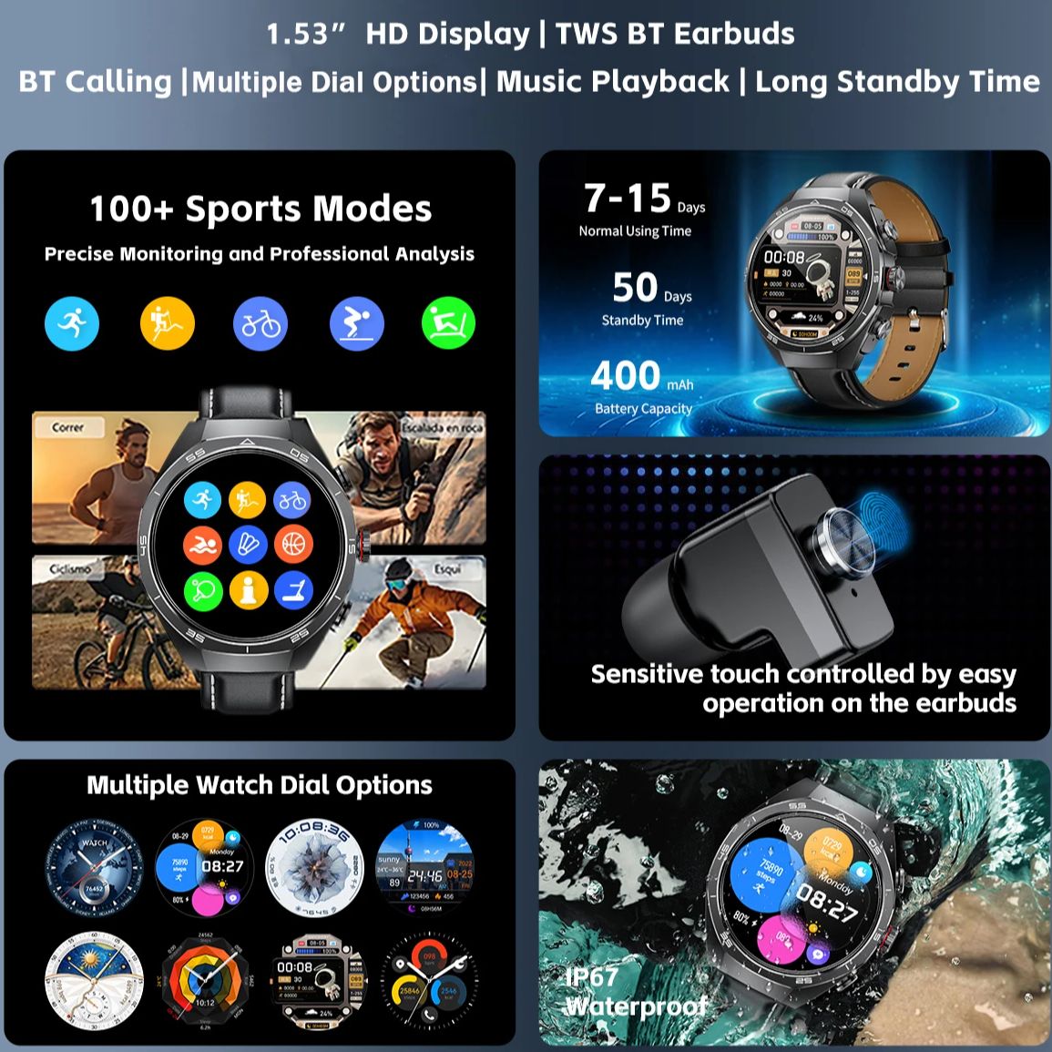 NFC Headset Smart Watch 2 in 1 - Smartwatch Headset reseña y precio