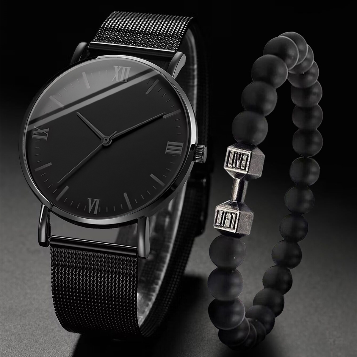 2PCS Men's Watch Fashion Roma  - Stainless Mesh Band reseña y precio
