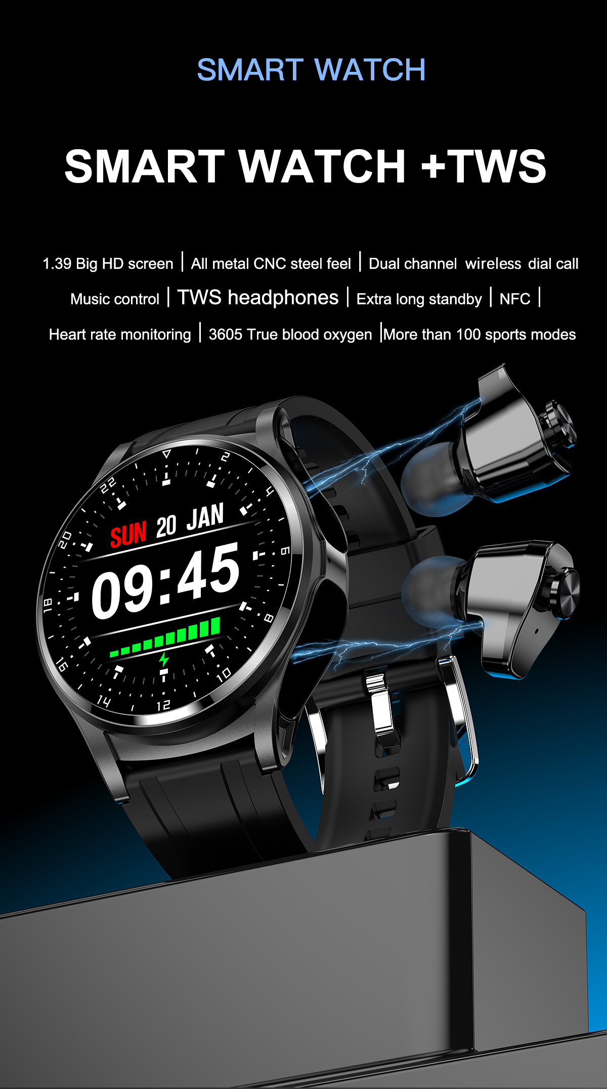 Headset Smart Watch 2 in 1 TWS - Smartwatch Headset reseña y precio