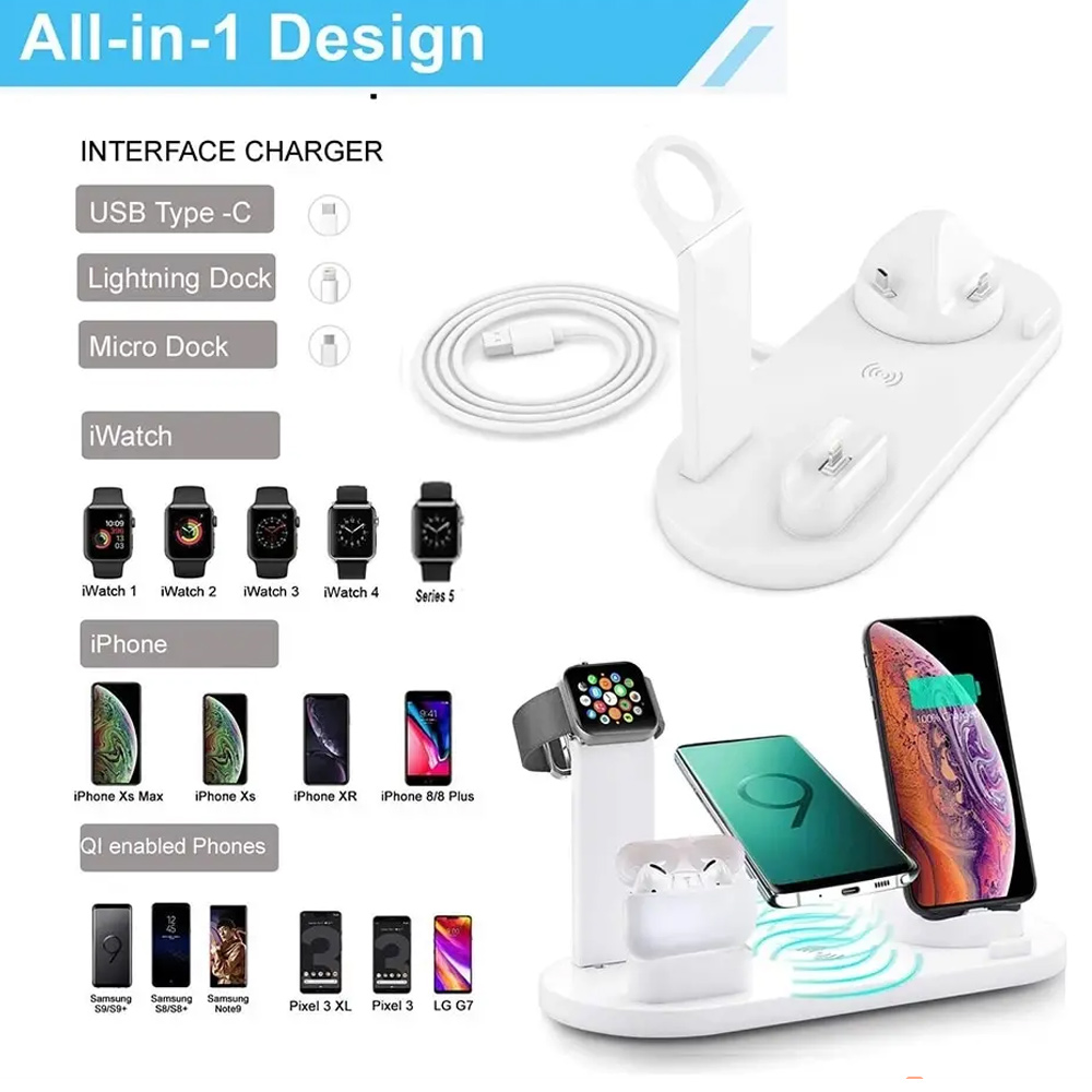 30W 7 in 1 Wireless Charger St - Smartwatch Ac reseña y precio