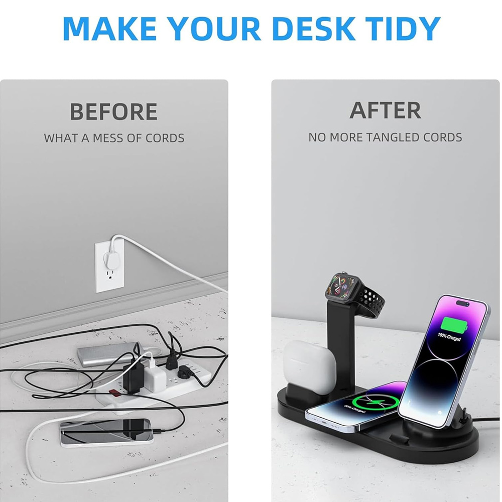 30W 7 in 1 Wireless Charger St - Smartwatch Ac reseña y precio
