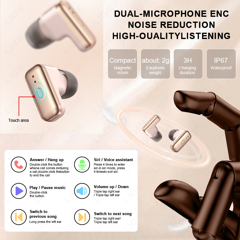 LIGE 2 In 1 TWS Headset Smart  - Smartwatch Headset reseña y precio