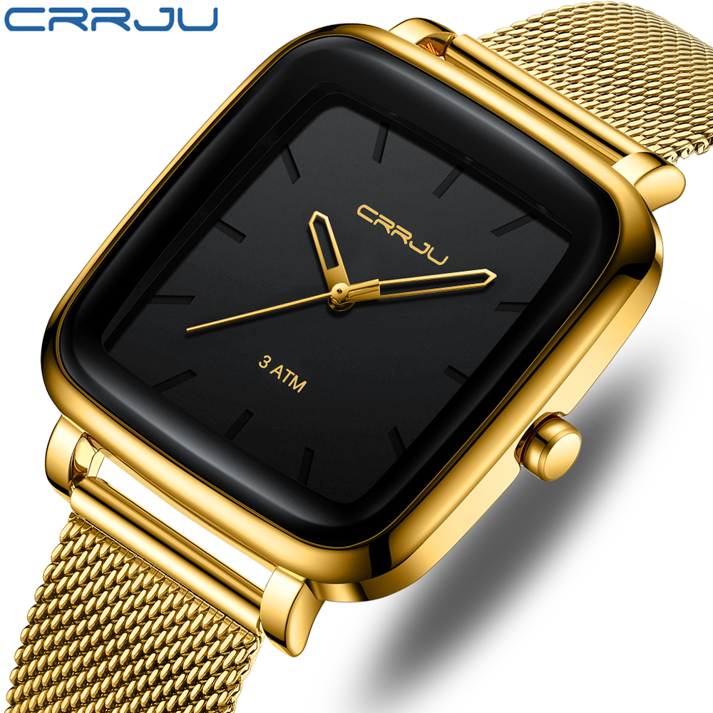 CRRJU Mens Watches Top Brand L - Stainless Mesh Band reseña y precio