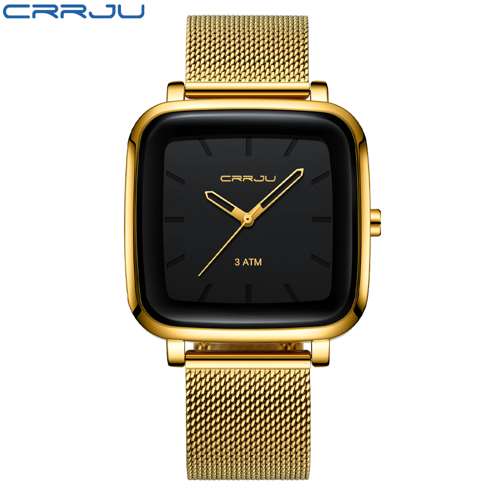 CRRJU Mens Watches Top Brand L - Stainless Mesh Band reseña y precio
