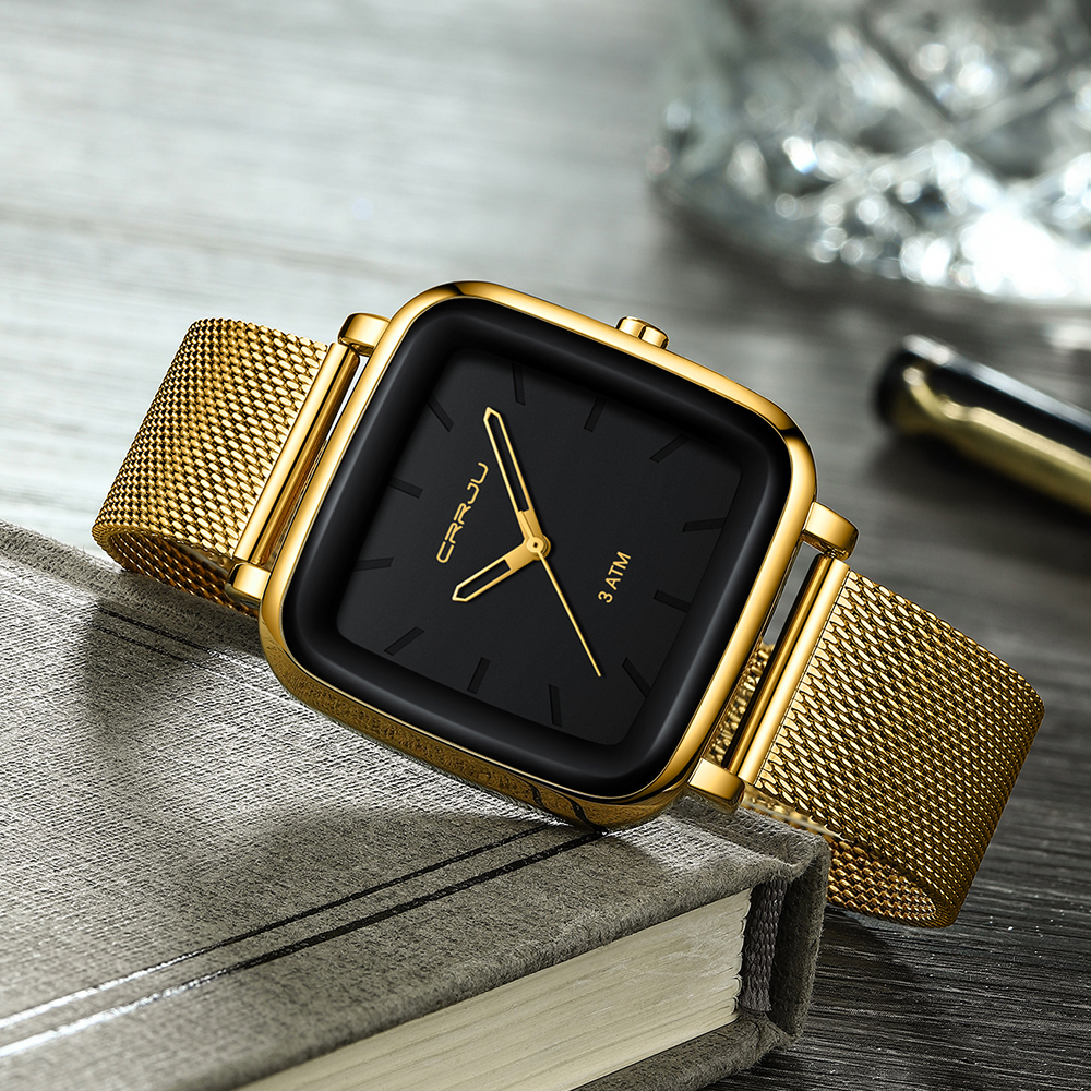 CRRJU Mens Watches Top Brand L - Stainless Mesh Band reseña y precio