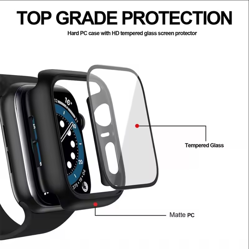 Tempered Glass+Cover For Apple - Watch Case Bumper reseña y precio