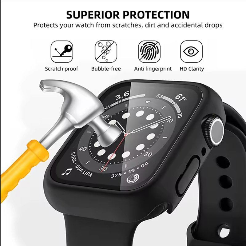 Tempered Glass+Cover For Apple - Watch Case Bumper reseña y precio