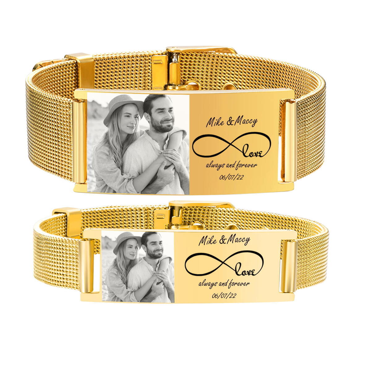 Personalized Photo Bracelet, S - Stainless Mesh Band reseña y precio