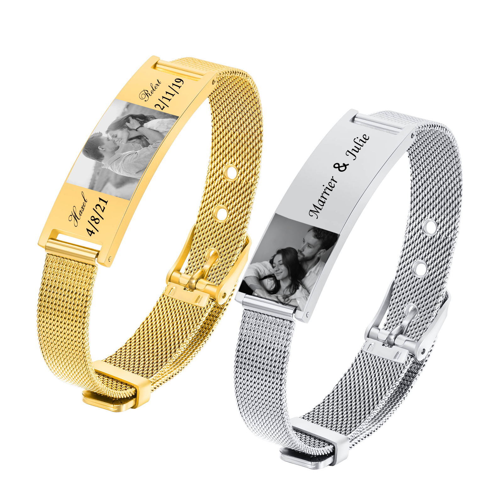 Personalized Photo Bracelet, S - Stainless Mesh Band reseña y precio