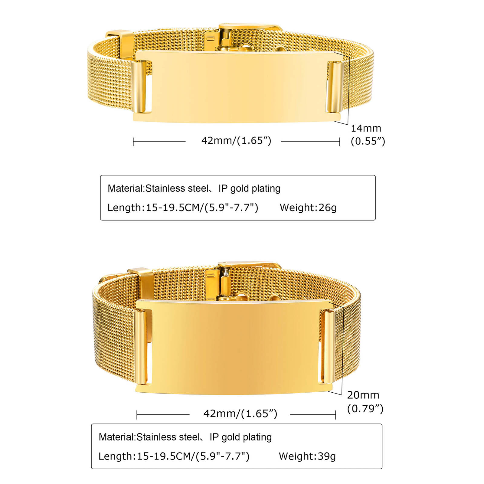 Personalized Photo Bracelet, S - Stainless Mesh Band reseña y precio