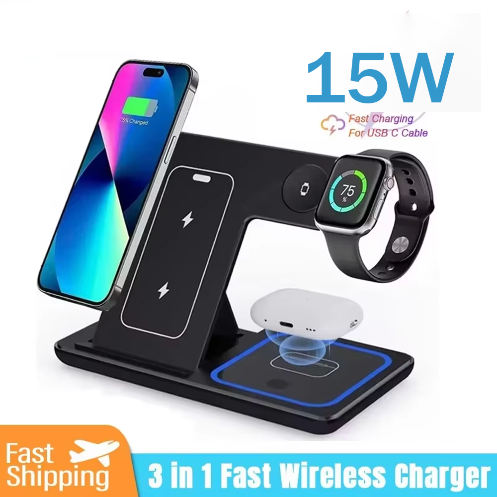15W 3 in 1 Wireless Charger St - Smartwatch Ac reseña y precio