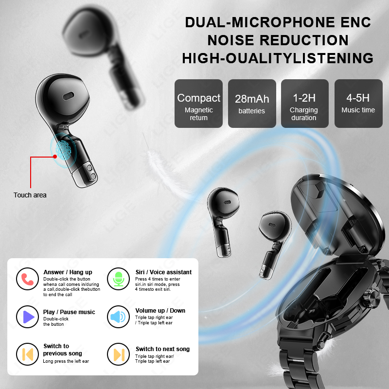 New Men's 2 In 1 Headset Smart - Smartwatch Headset reseña y precio