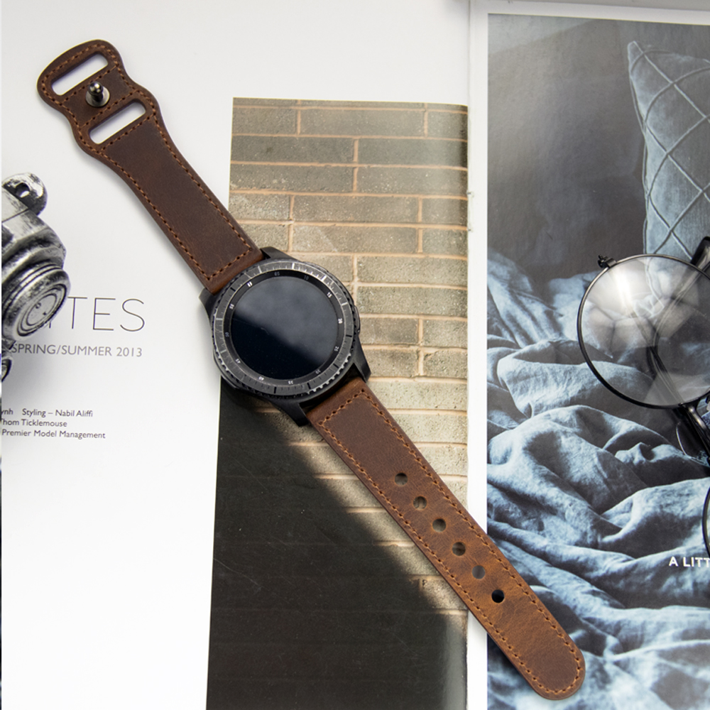 20mm 22mm Genuine Leather Watc - Smartwatch Accessories Shop reseña y precio