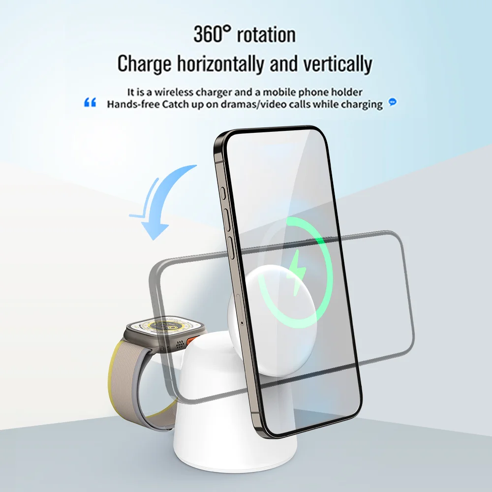 3 in 1 Magnetic Wireless Charg - Smartwatch Ac reseña y precio