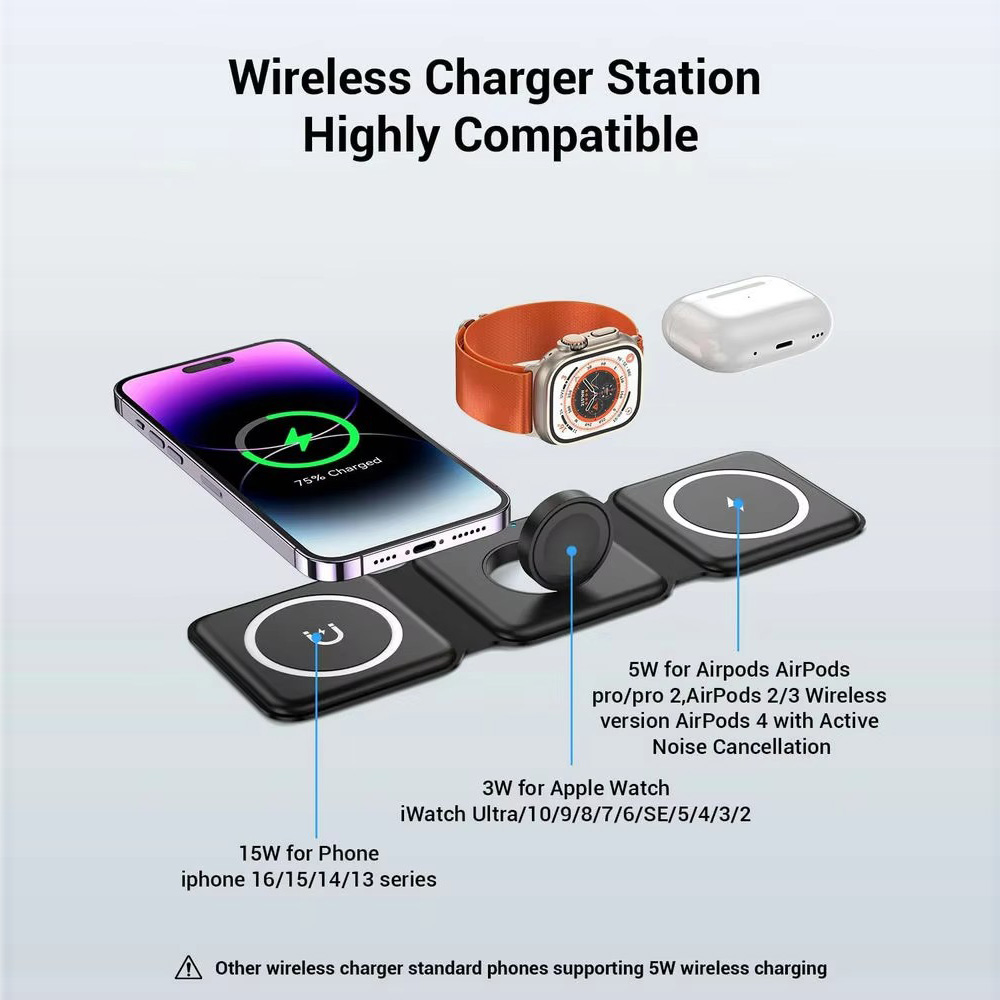 3-in-1 Magnetic Folding Wirele - Smartwatch Ac reseña y precio