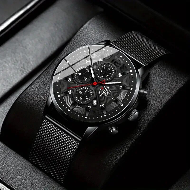 DEYROS Mens Fashion Minimalist - Stainless Mesh Band reseña y precio