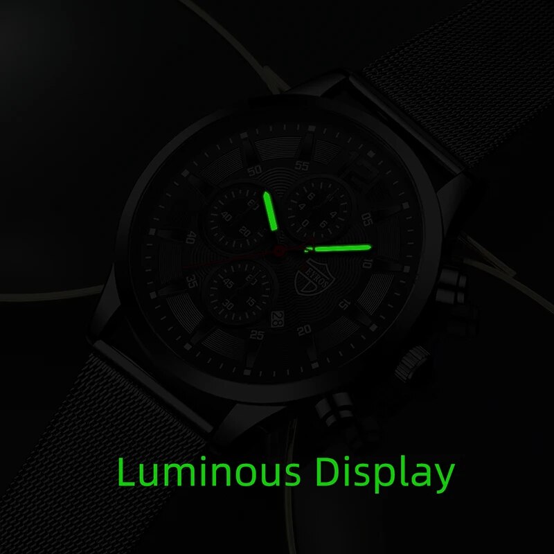 DEYROS Mens Fashion Minimalist - Stainless Mesh Band reseña y precio