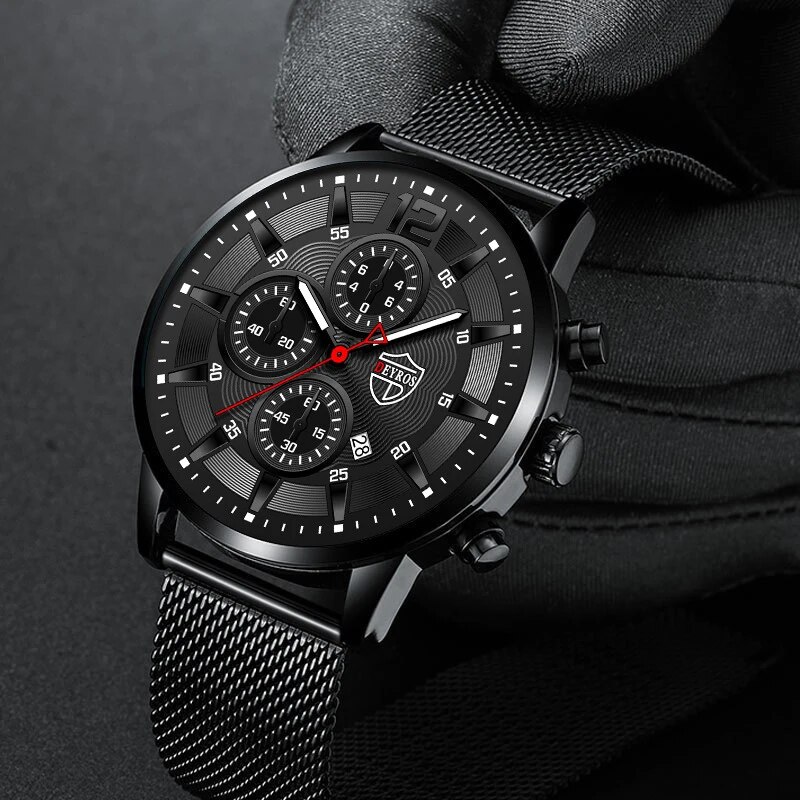 DEYROS Mens Fashion Minimalist - Stainless Mesh Band reseña y precio