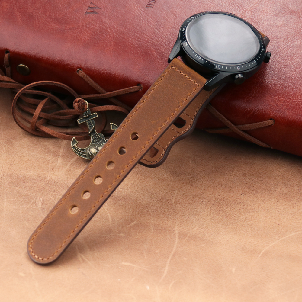 22mm Band Genuine Leather Watc - Smartwatch Accessories Shop reseña y precio