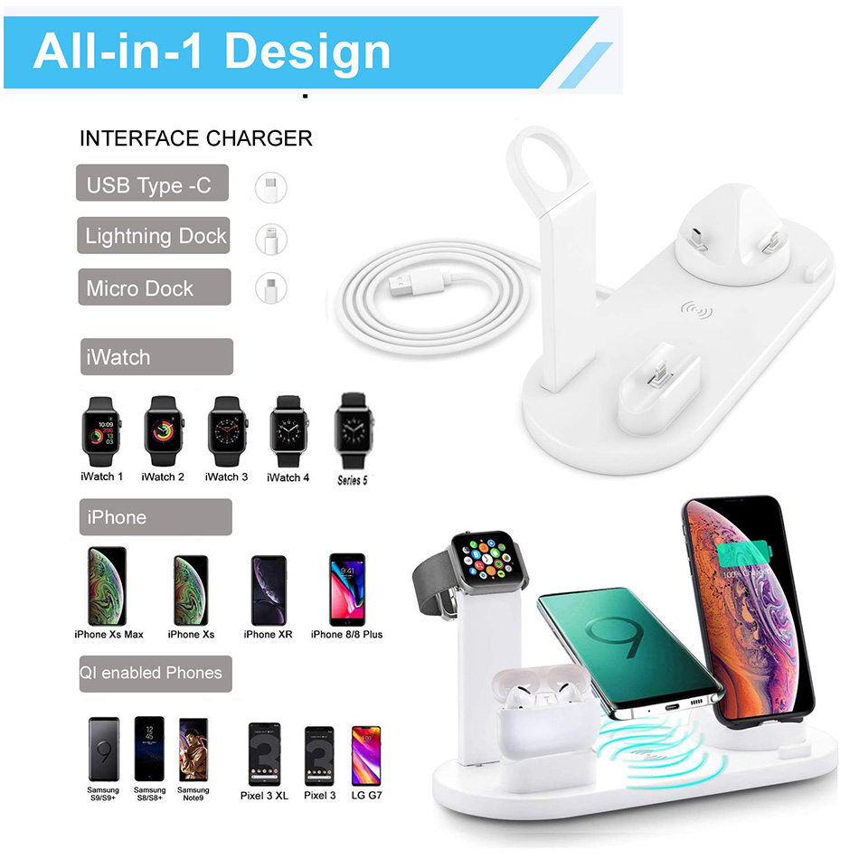 7 in 1 Wireless Charger Stand  - Smartwatch Ac reseña y precio