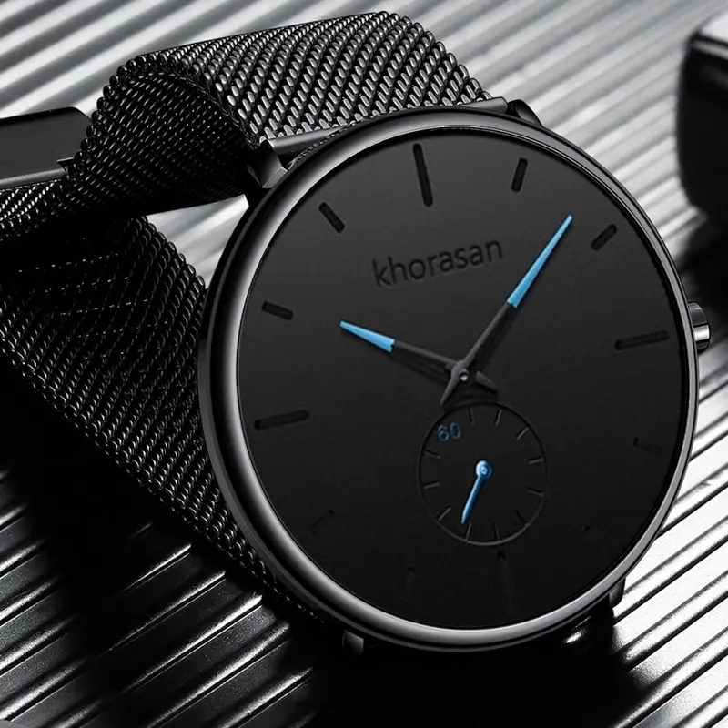 YOLAKO Mens Fashion Minimalist - Stainless Mesh Band reseña y precio
