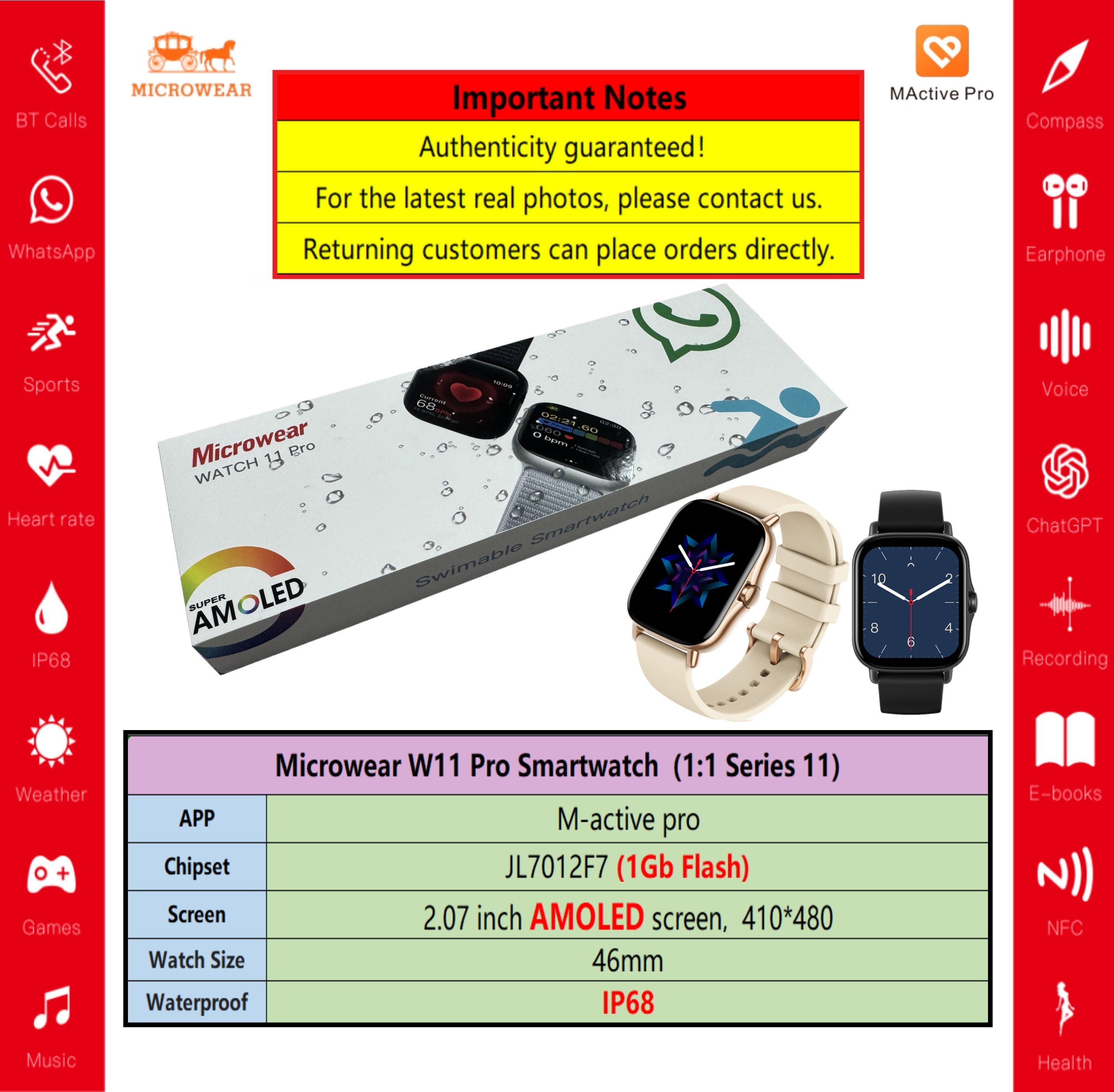 Swiming-proof W11P Smartwtch R - Smartwatch M Active reseña y precio