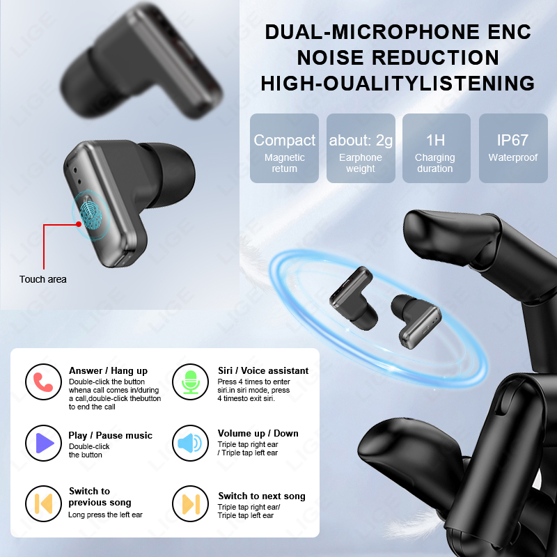 LIGE TWS 2 In 1 Headset Smart  - Smartwatch Headset reseña y precio