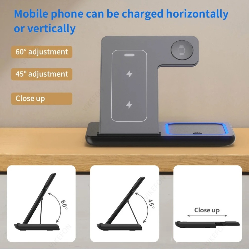 Foldable 3 in 1 Wireless Charg - Smartwatch Ac reseña y precio