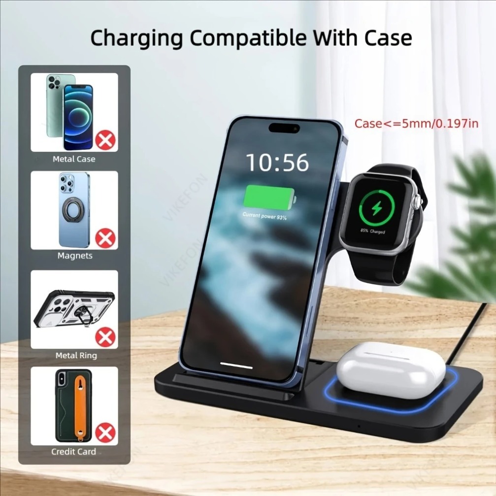 Foldable 3 in 1 Wireless Charg - Smartwatch Ac reseña y precio