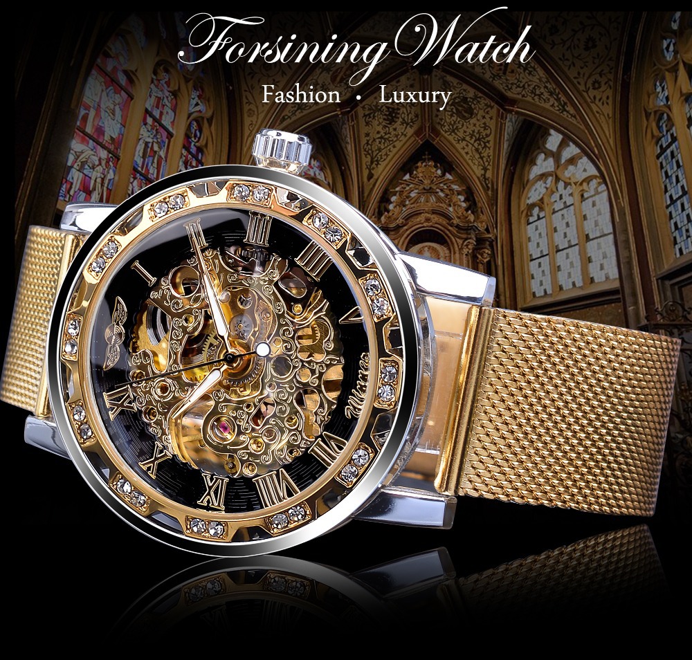 Forsining Men's Skeleton Mecha - Stainless Mesh Band reseña y precio