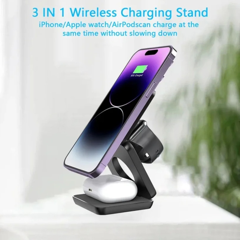 3 in 1 Foldable Magnetic Wirel - Smartwatch Ac reseña y precio