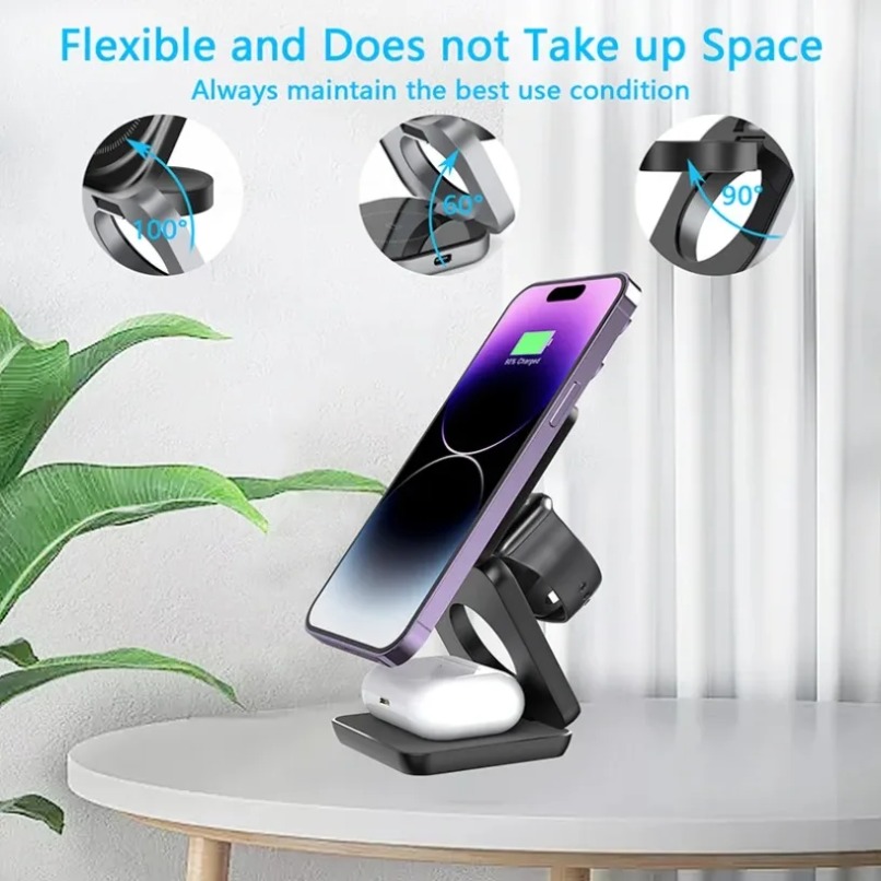 3 in 1 Foldable Magnetic Wirel - Smartwatch Ac reseña y precio