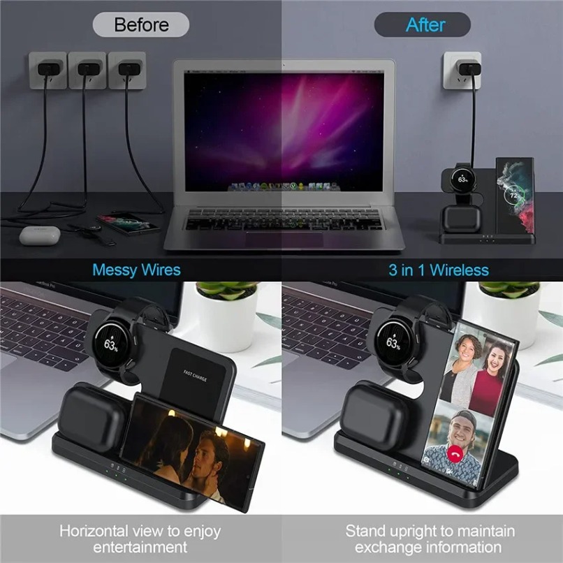3 in 1 Fast Wireless Charger S - Smartwatch Ac reseña y precio