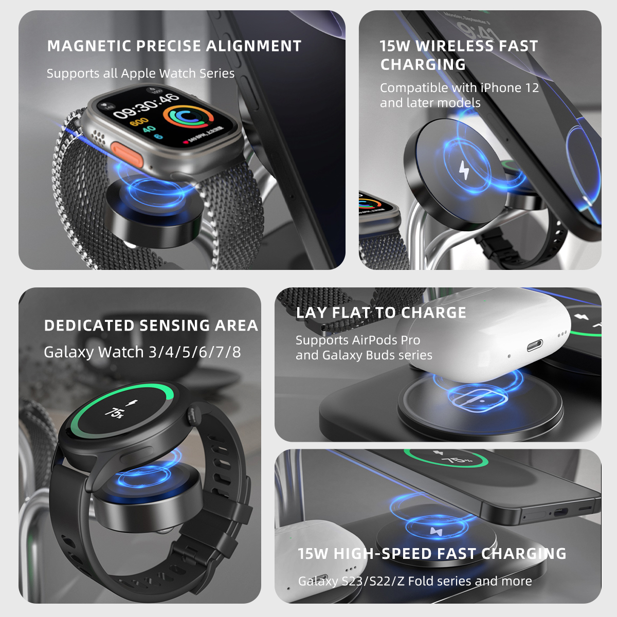 5 IN 1 Magnetic Wireless Charg - Smartwatch Ac reseña y precio