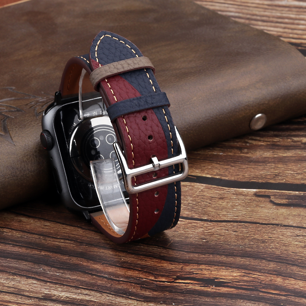 Genuine Leather Strap for Appl - Smartwatch Accessories Shop reseña y precio