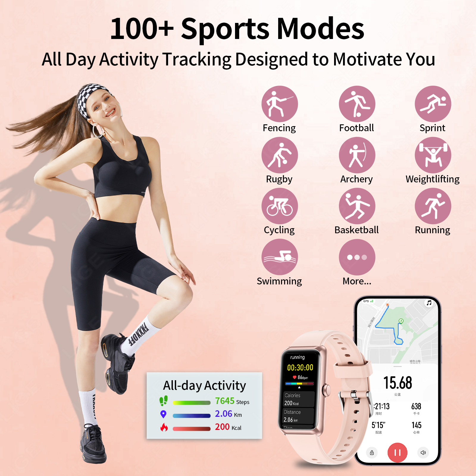 LIGE New Fashion Ladies Smart  - Android Smartwatch Accessories reseña y precio