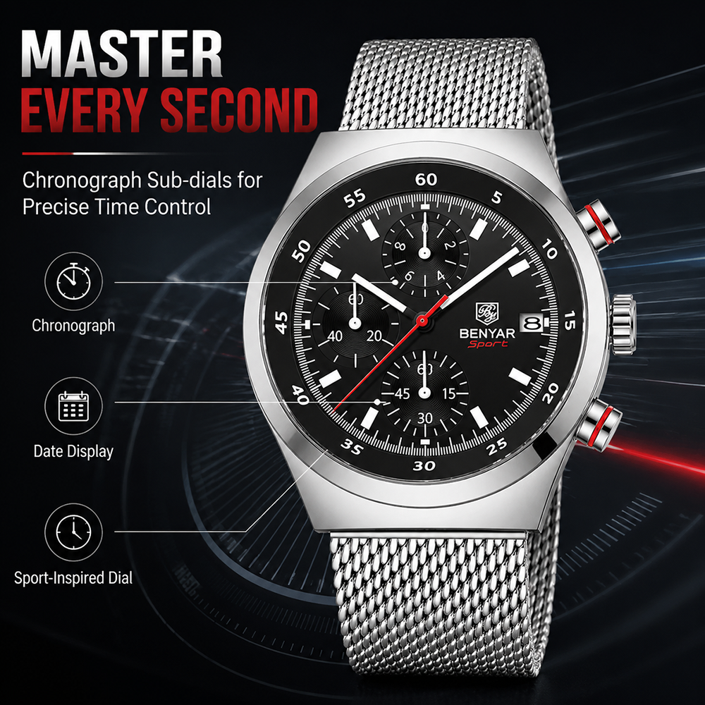 BENYAR Top Luxury Brand Men's  - Stainless Mesh Band reseña y precio