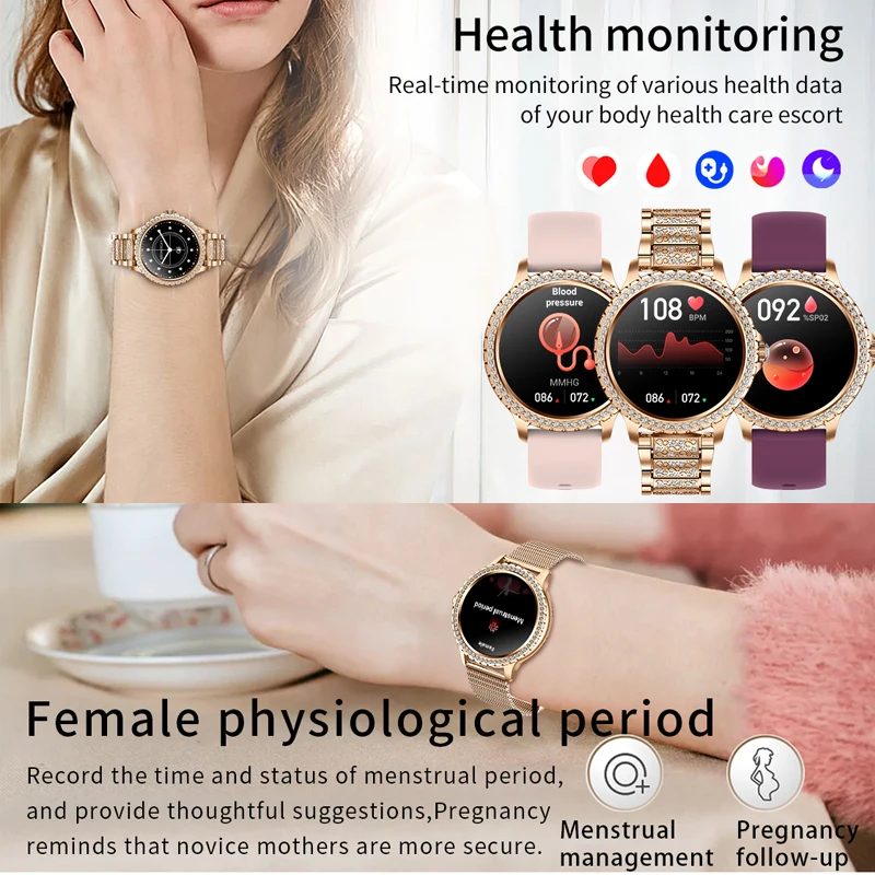 Fashion Luxury Gold Women Smar - Smartwatch Face reseña y precio