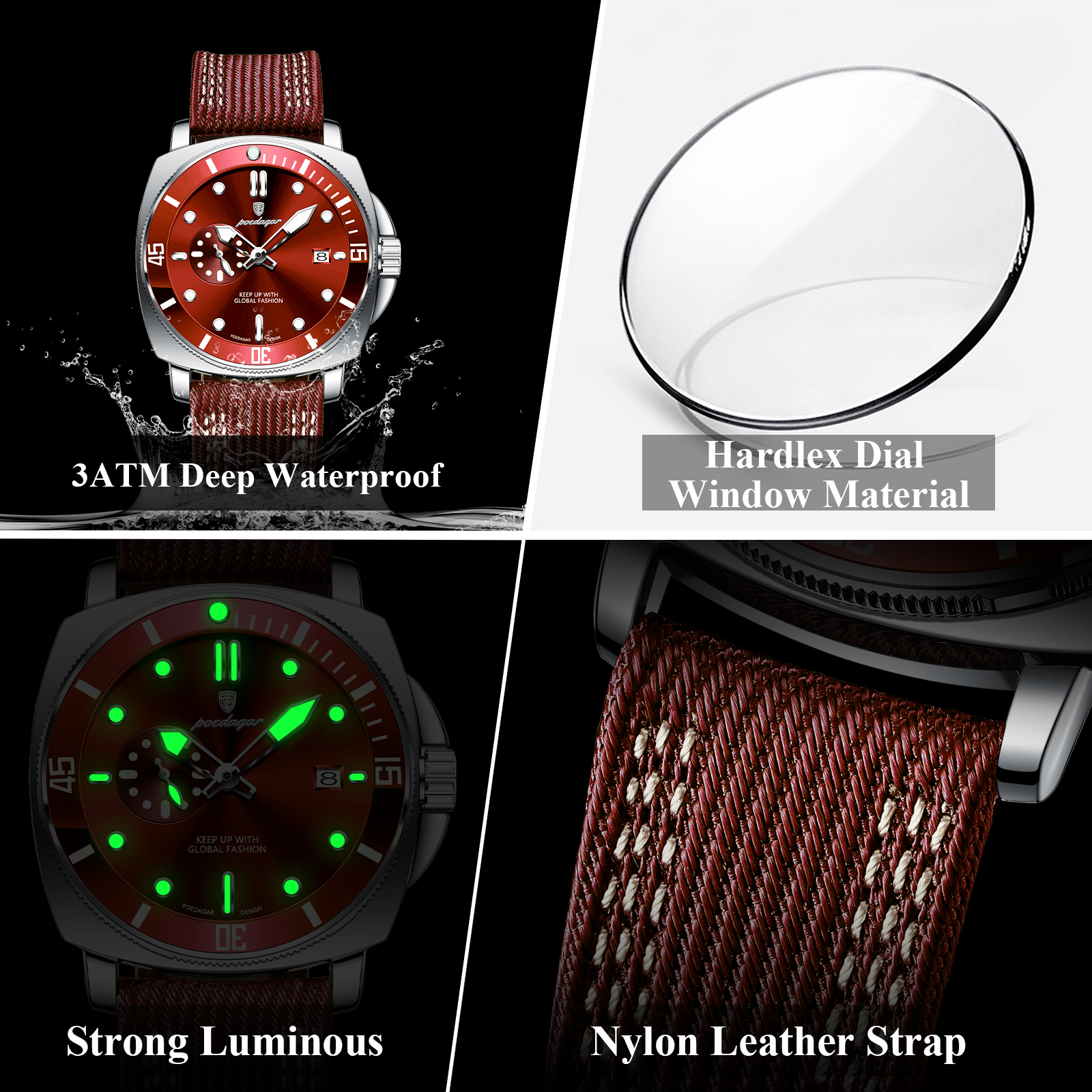 POEDAGAR Luxury Fashion Man Wa - Smartwatch Guess reseña y precio